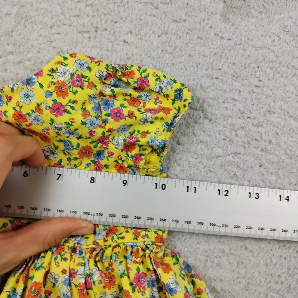 Ralph Lauren floral‎ cotton poplin dress Yellow Cottage Lined baby girl's 6M